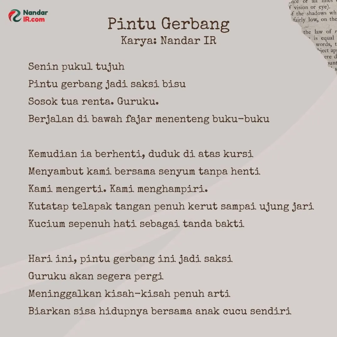 Kumpulan Puisi Guru Singkat, dan Penjelasan Maknanya puisi guru singkat 4 bait