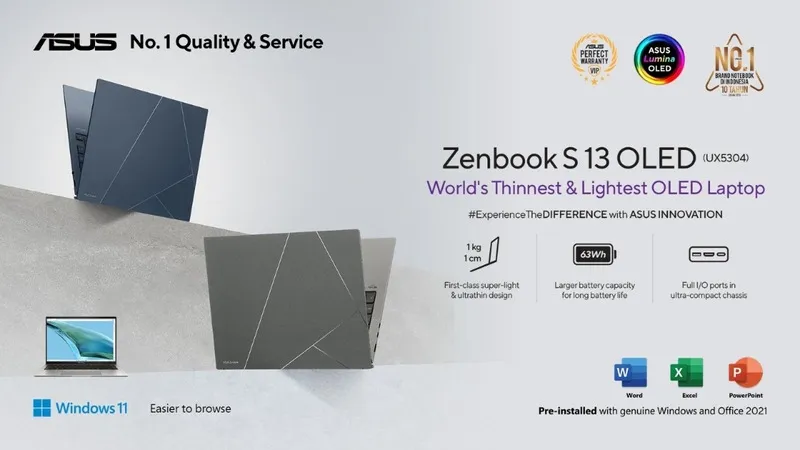 laptop asus zenbook s13 oled ux5304