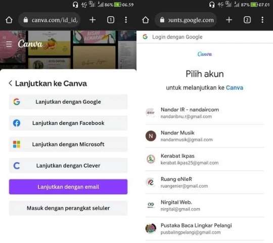 cara login canva